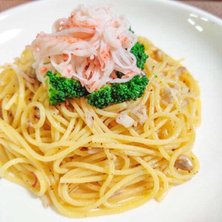 写真：カニかまペペロンチーノ